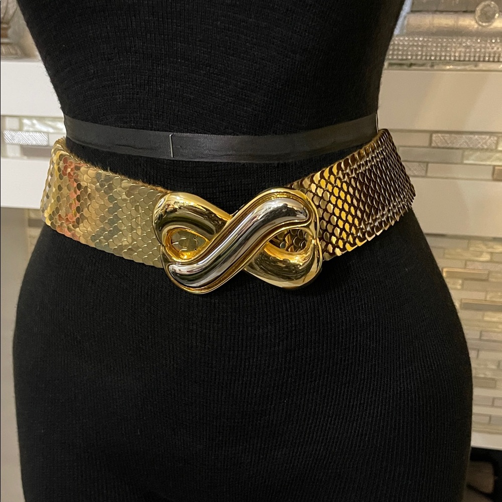 Premier Designs Elastic Belt Waistband Gold Silver Infinity Hook Buckle 28β